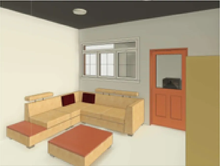 Render de la sala con ventanas nuevas