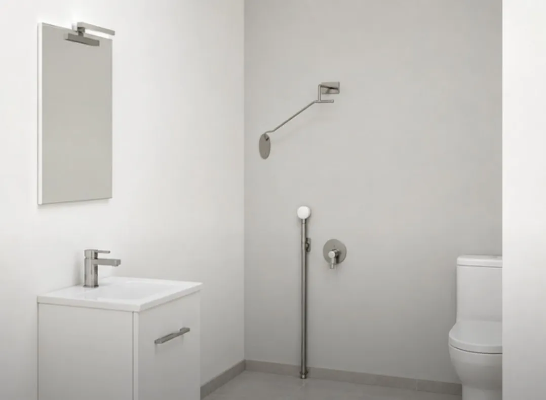 Render del baño de visitas accesible