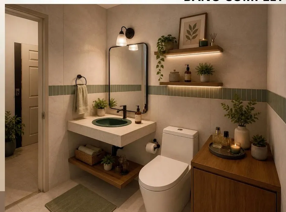 Render del baño propuesto con lavabo flotante